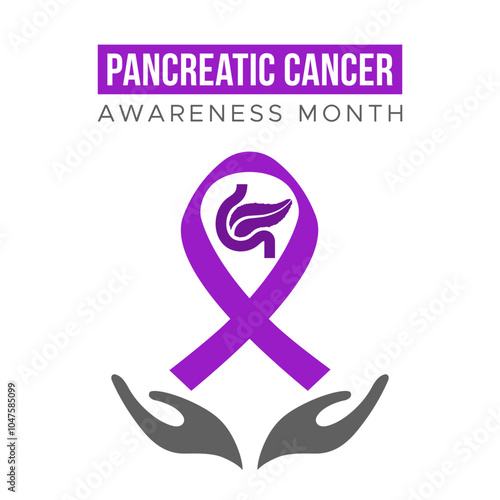 Purple ribbon pancreatic cancer social media post design pancreatic cancer awareness with helping hands graphic vector pancreatic cancer awareness November pancreas illustration vector