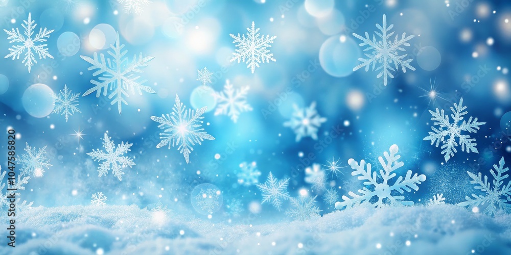 Winter Wonderland with Snowflakes and Bokeh, winter , christmas Winter Wonderland with Snowflakes and Bokeh, winter , christmas