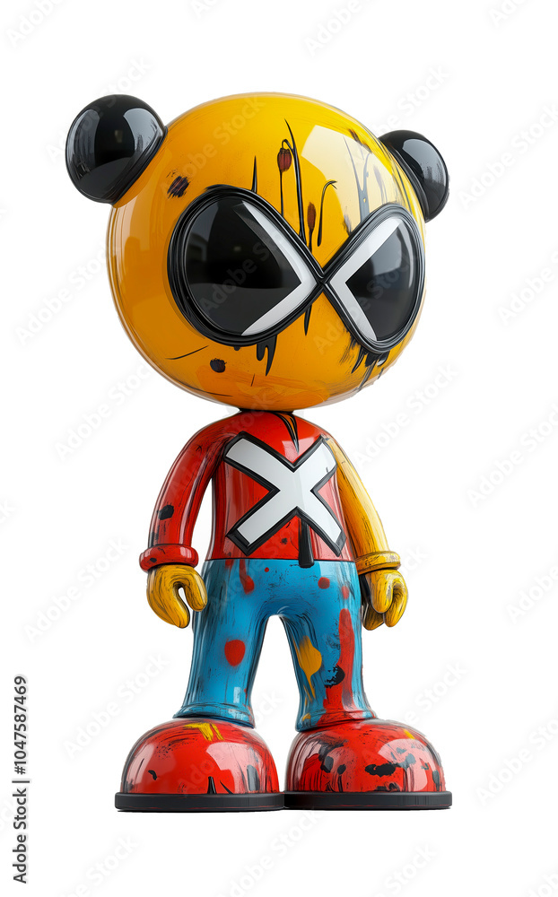 3d character with error eyes on white background 3d character with error eyes on white background