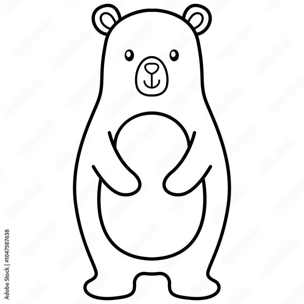 Fototapeta premium Cute Animal Bear Outline