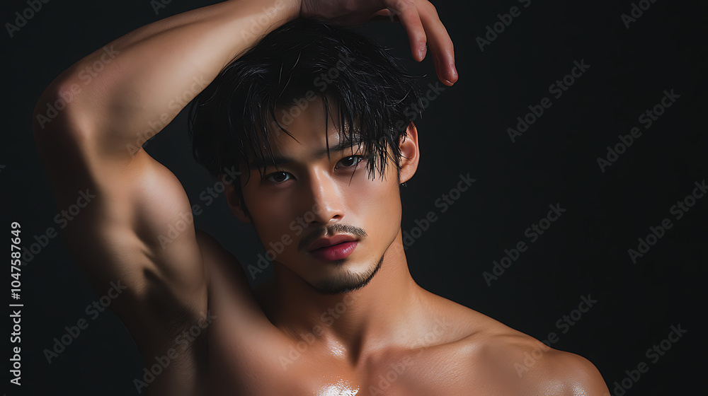 Intense Gaze: A Portrait of a Young Man Intense Gaze: A Portrait of a Young Man