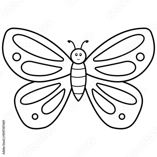 Cute Animal Butterfly Outline