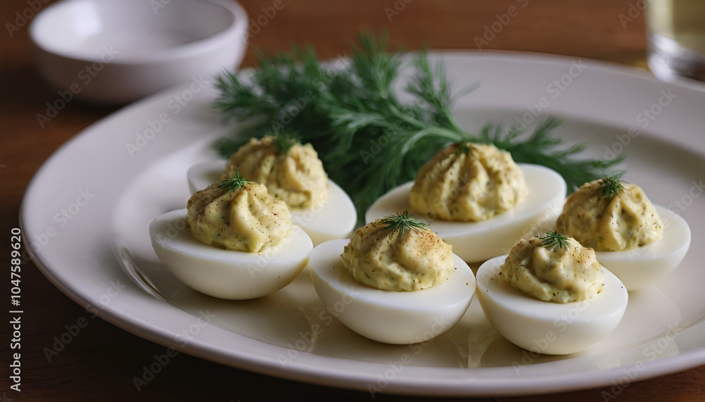 deviled eggs with dill on top deviled eggs with dill on top