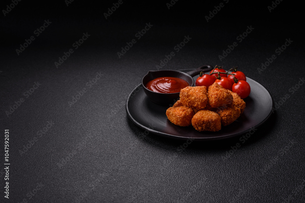 Brie cheese or camembert fries in breading, fast food, takeaway Brie cheese or camembert fries in breading, fast food, takeaway