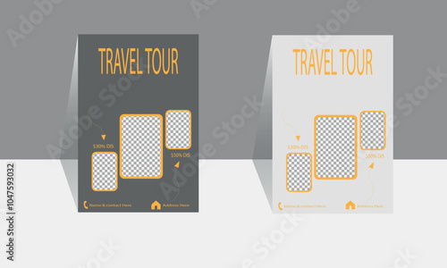 creative travel agency design and modern travel flayer layout.