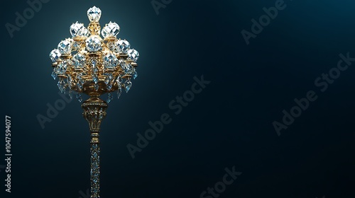 Glowing Golden Scepter with Diamond Accents