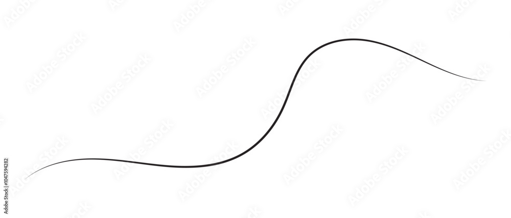 Obraz premium Abstract Squiggle wavy thin line. Squiggle Line Element banner. Vector illustration.