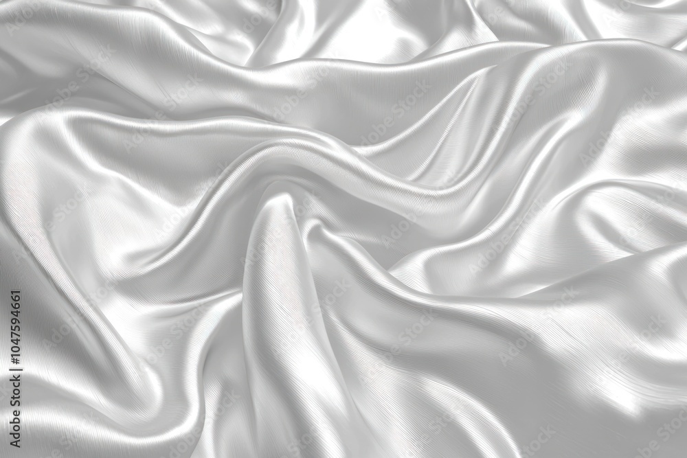 Obraz premium Abstract Draped White Fabric with Smooth, Shiny Texture