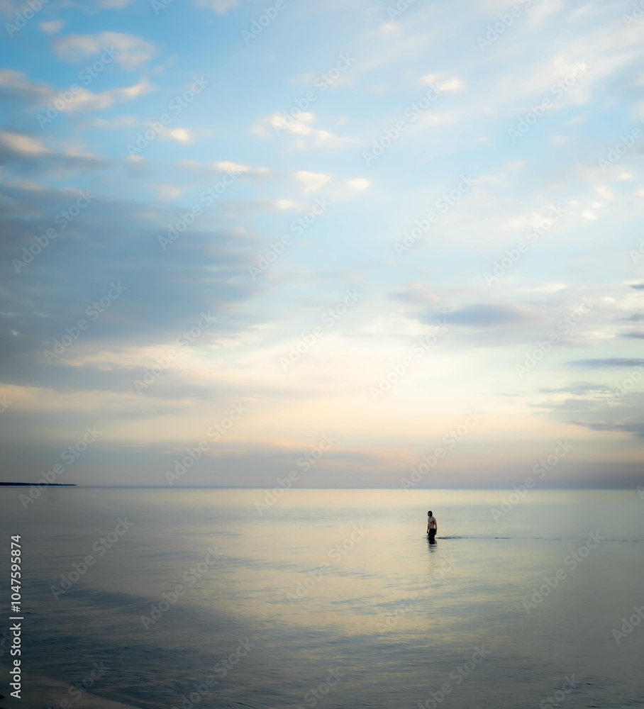 Walking in the sea. Walking in the sea.