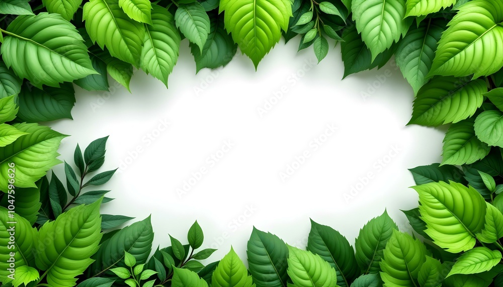 Abstract texture of green leaves and branches on a white background is perfect for a design and decoration. green leaves border a white background. Perfect for creating invitations, cards Abstract texture of green leaves and branches on a white background is perfect for a design and decoration. green leaves border a white background. Perfect for creating invitations, cards