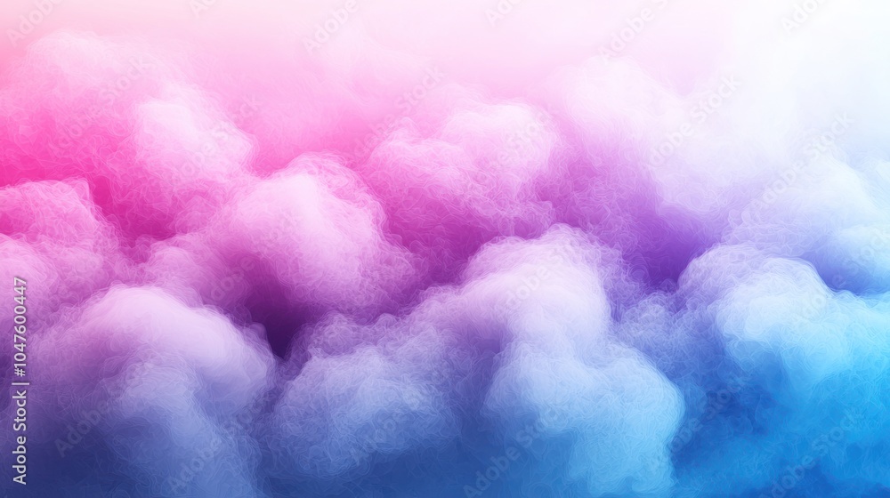 Fototapeta premium Abstract Digital Painting of Pink, Purple, and Blue Clouds