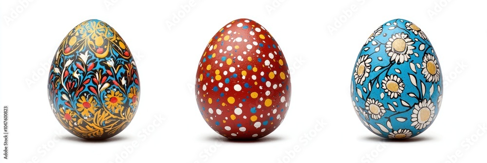 Decorated Easter Eggs with Unique Patterns Decorated Easter Eggs with Unique Patterns