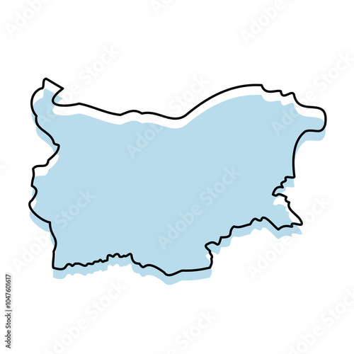 BULGARIA Map with with body and Outline Isolated on white Background