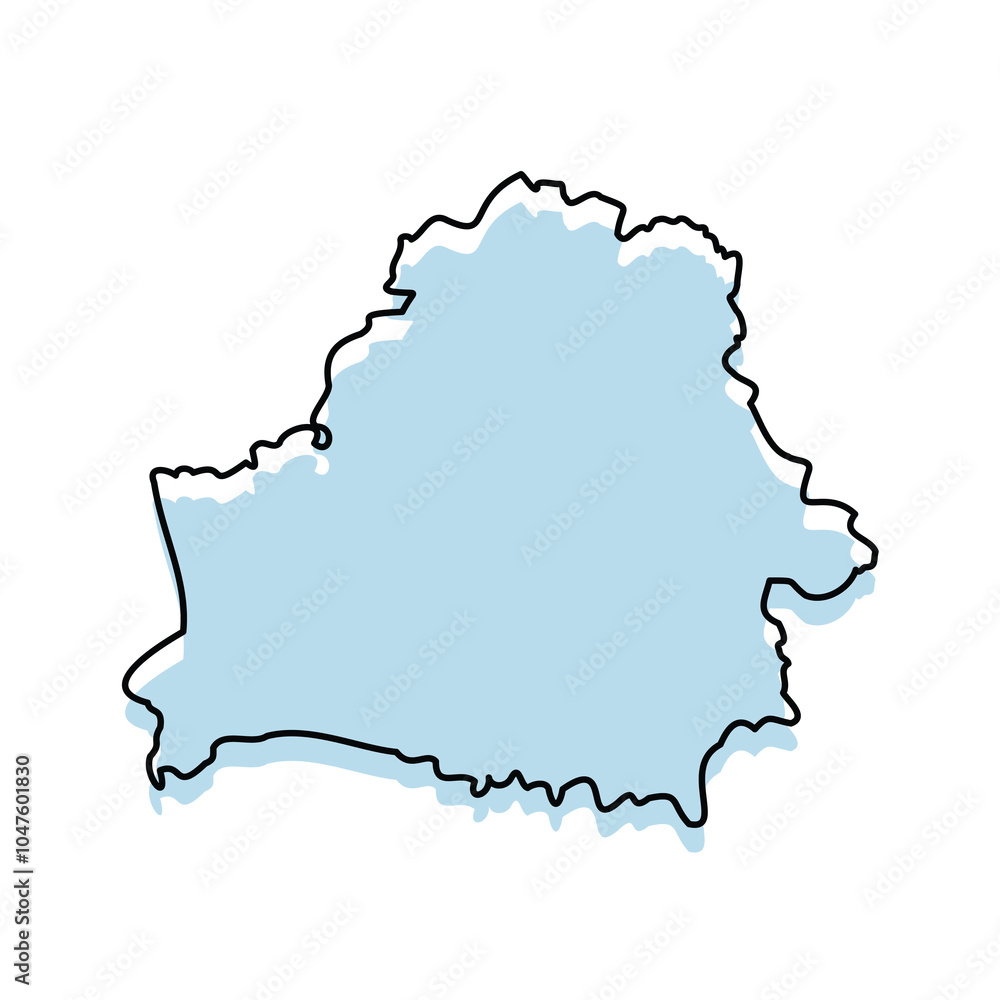 BELARUS Map with with body and Outline Isolated on white Background BELARUS Map with with body and Outline Isolated on white Background