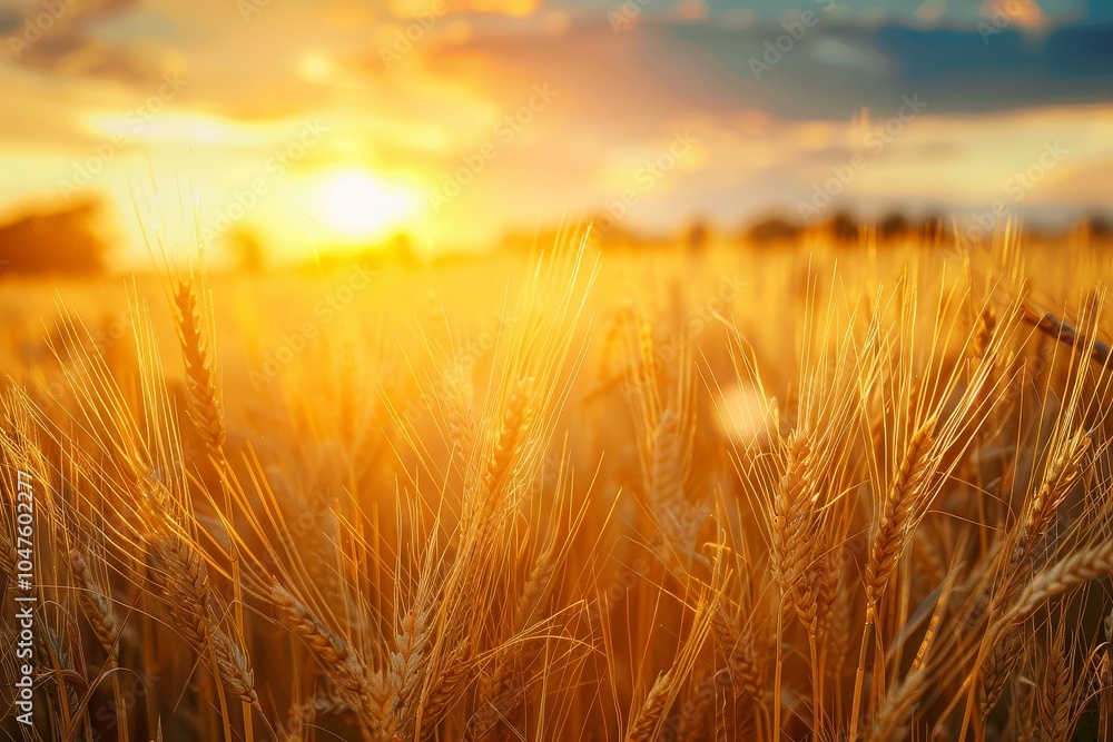 Golden Sunset Illuminates Wheat Golden Sunset Illuminates Wheat