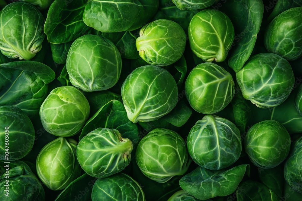Fototapeta premium Brussels sprouts background. Top view. Flat lay.