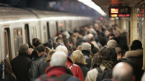 Wallpaper Mural Crowded Subway Platform in Bustling Metropolis Torontodigital.ca