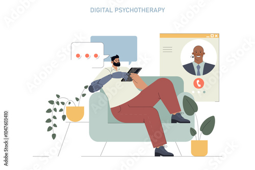 psychology. Flat Vector Illustration