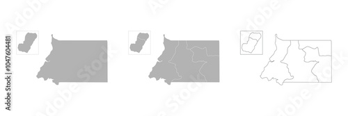 Set of EQUATORIAL GUINEA Maps with Main Map and Regional maps