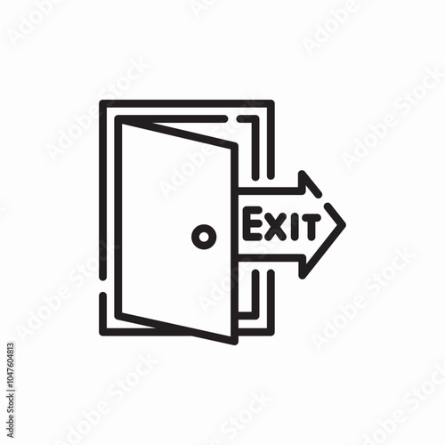 exit door icon sign vector