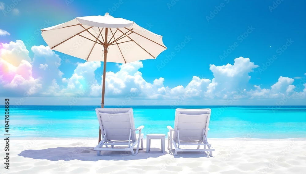 Outdoor tourism landscape. Luxurious beach resort with swimming pool and beach chairs. Chaise lounge and umbrella on sand beach. sea and beach with sun loungers and parasolsv Outdoor tourism landscape. Luxurious beach resort with swimming pool and beach chairs. Chaise lounge and umbrella on sand beach. sea and beach with sun loungers and parasolsv