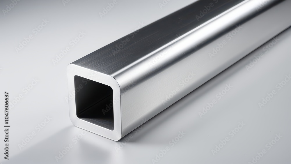 Aluminum square tubing detail shot, ideal for showcasing durability and versatility in construction or manufacturing visuals. Aluminum square tubing detail shot, ideal for showcasing durability and versatility in construction or manufacturing visuals.