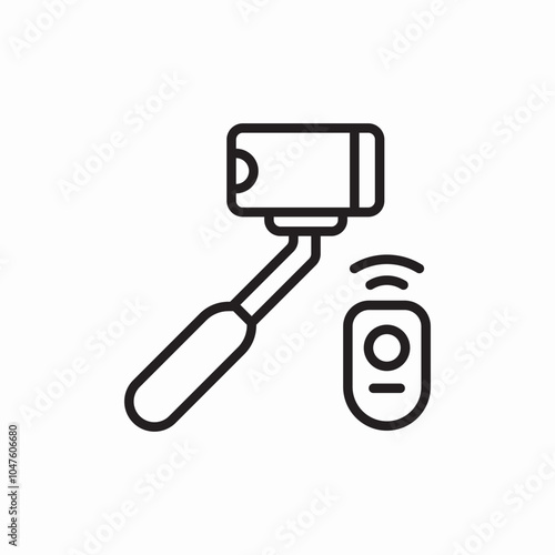 selfie stick remote controller icon sign vector