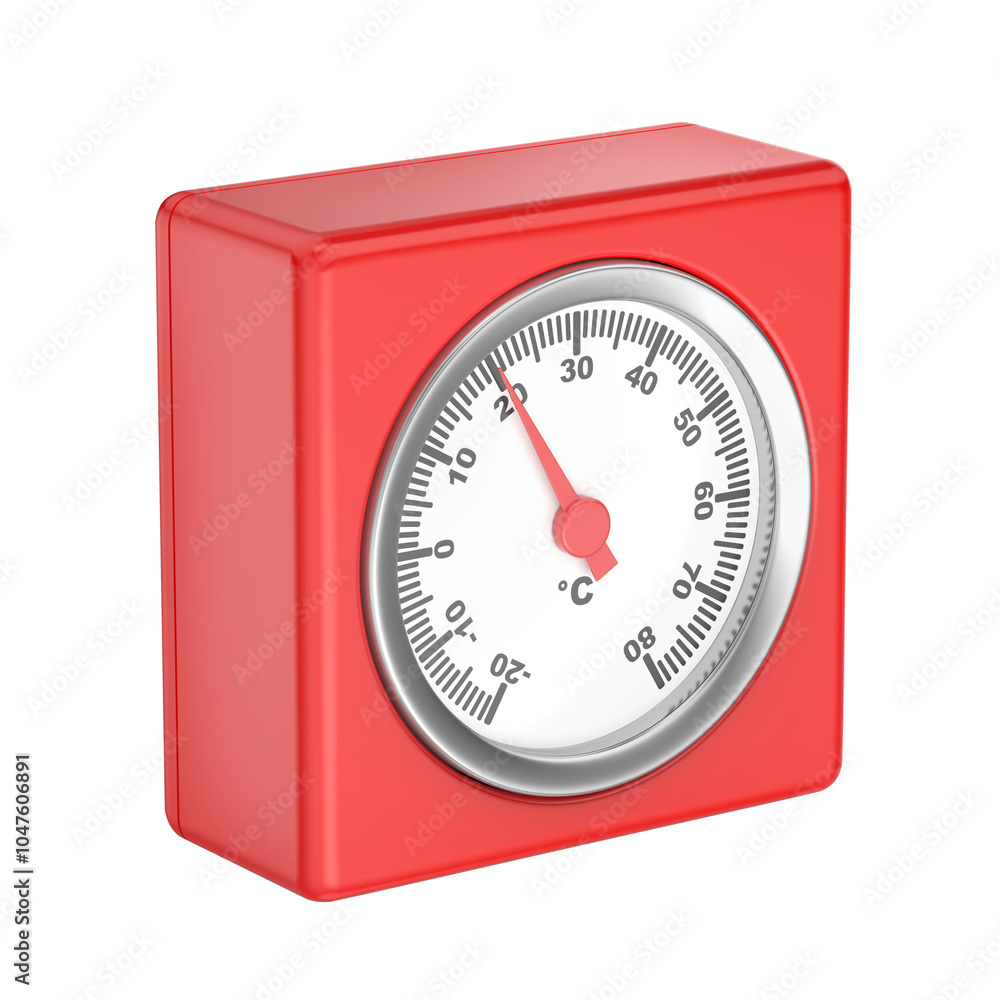 Red room thermometer on transparent background Red room thermometer on transparent background