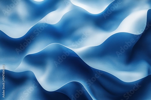 Abstract Blue Fabric Waves with Subtle Texture