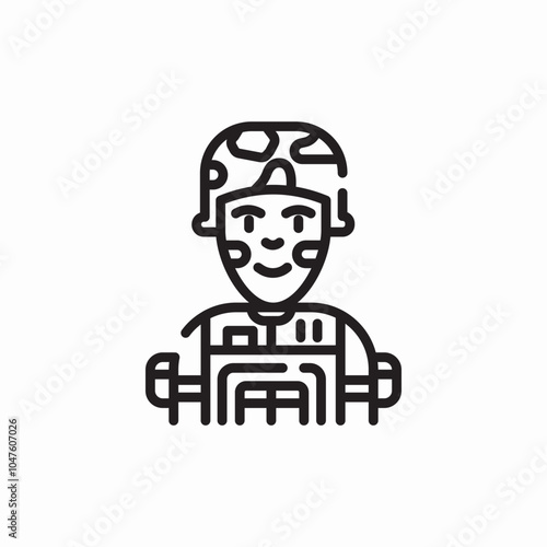 soldire male icon sign vector