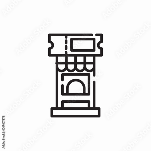 ticket purchase machine icon sign vector