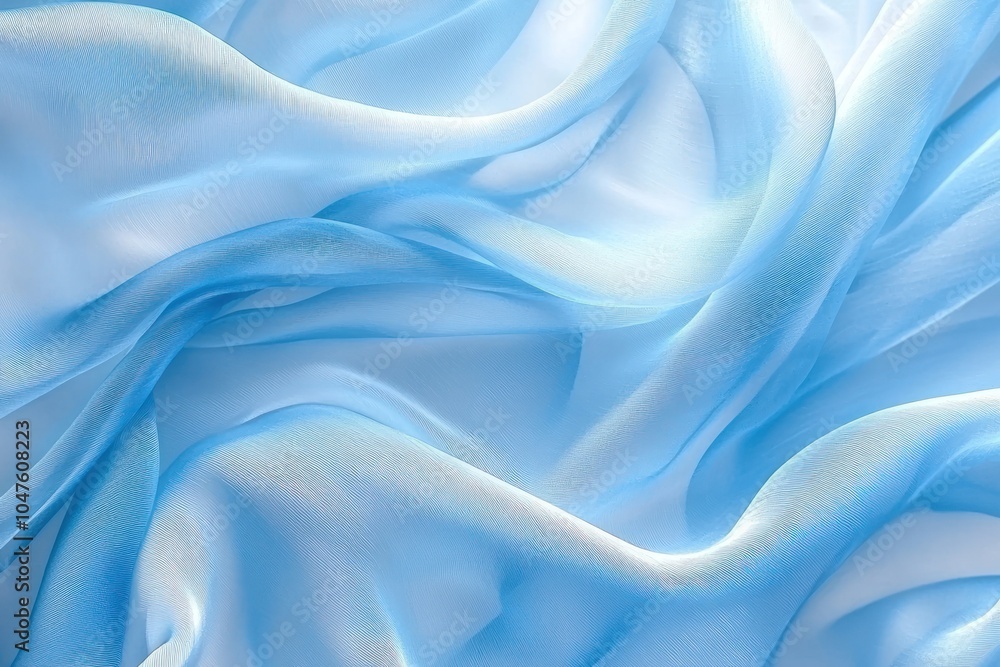 Obraz premium Abstract Texture of Light Blue Fabric with Delicate Wrinkles