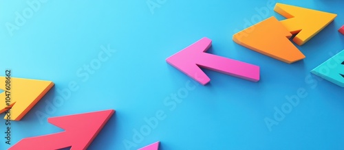 Colorful Arrows on Blue Background