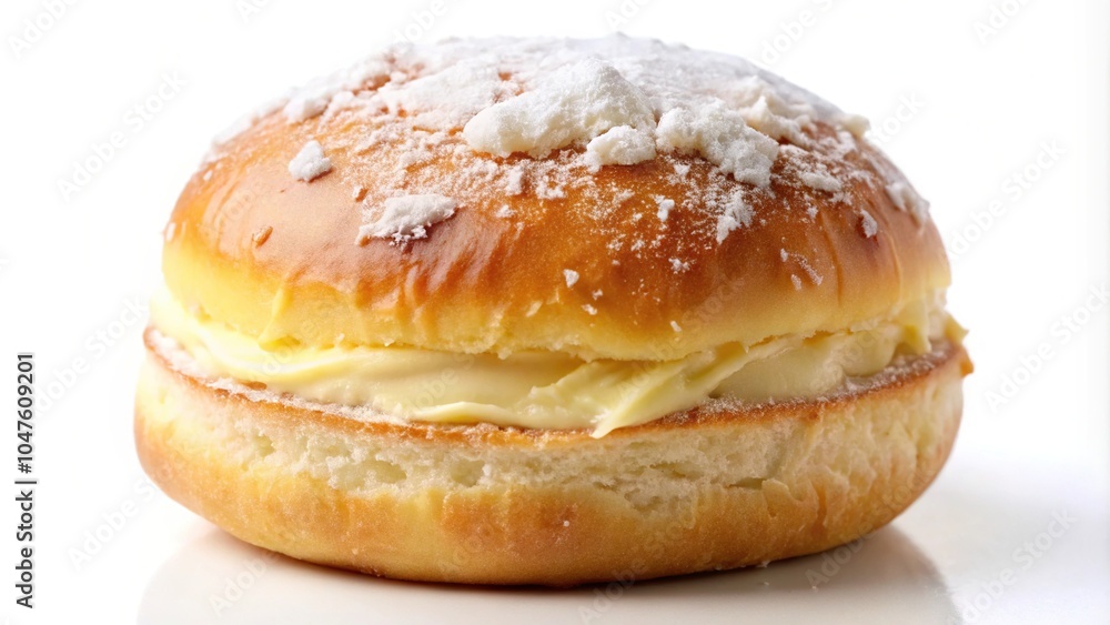 Sweet bun with vanilla custard and coconut Sweet bun with vanilla custard and coconut