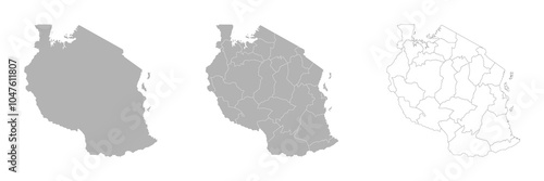Set of TANZANIA Maps with Main Map and Regional maps
