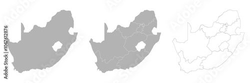 Set of SOUTH AFRICA Maps with Main Map and Regional maps