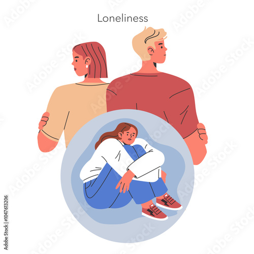 Reasons Why Women Cheat. Flat Vector Illustration