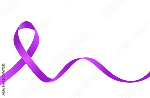 Purple Ribbon Pancreatic Cancer Awareness Design Template Pancreatic Cancer Awareness Horizontal Banner Design with Purple Ribbon and Space for Text Pancreatic Cancer Awareness Month November Vector 