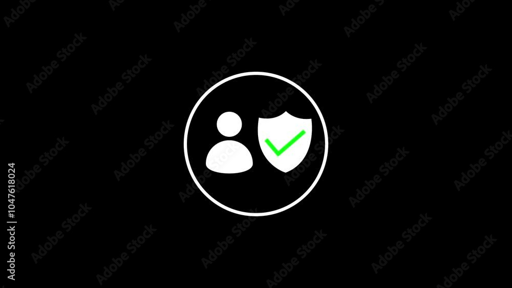 check mark icon animation. shield icon with check mark, combining profile protection and verification. check mark icon animation. shield icon with check mark, combining profile protection and verification.