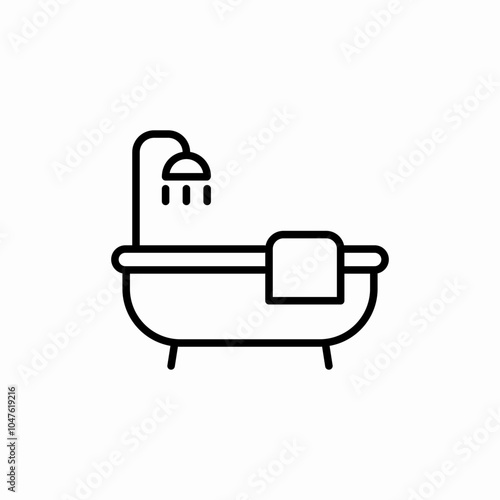 bathtube shower icon sign vector