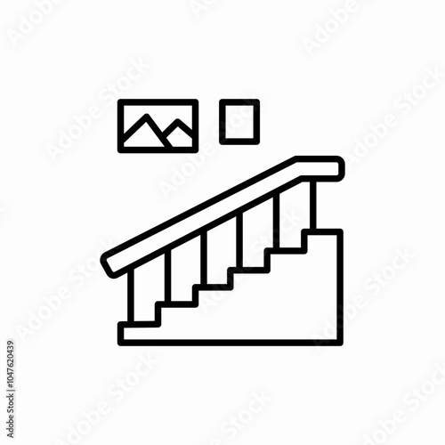 home stairs upstairs icon sign vector