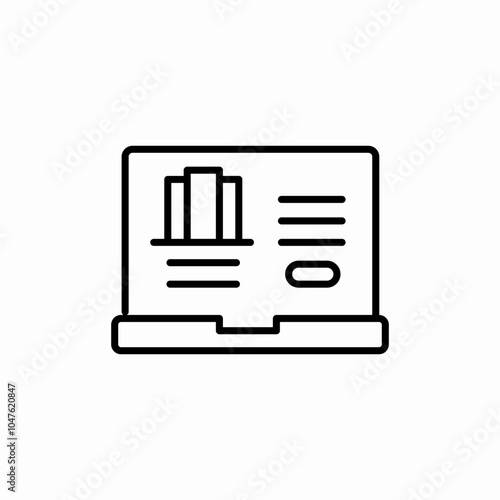 laptop apartment website icon sign vector