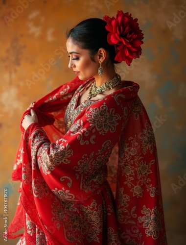 flamenco dancer moving manila shawl