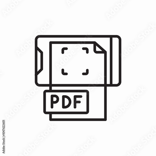 phone pdf scan icon sign vector