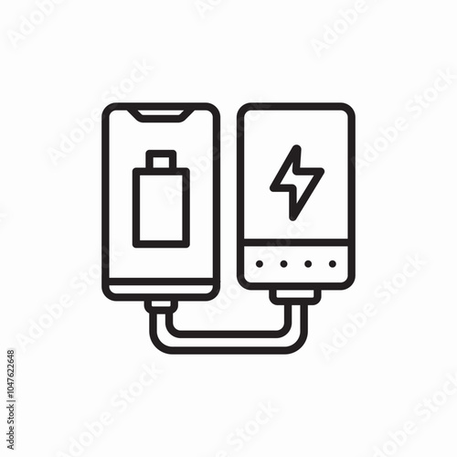phone power bank charger icon sign vector