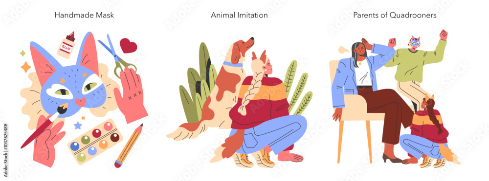 Fototapeta premium Quadrobers. Flat Vector Illustration