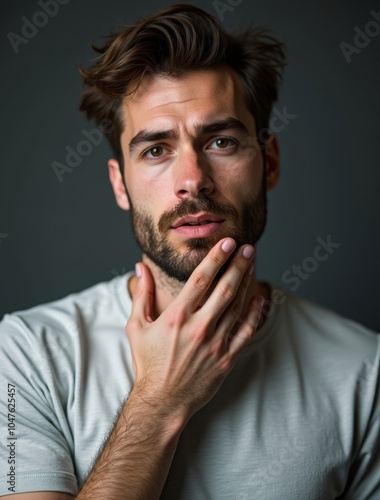 man having fever