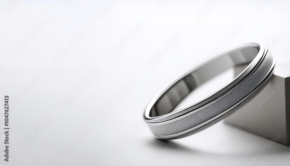 Simple Bracelet on side position provides copy space for text. background concept isolated white Simple Bracelet on side position provides copy space for text. background concept isolated white