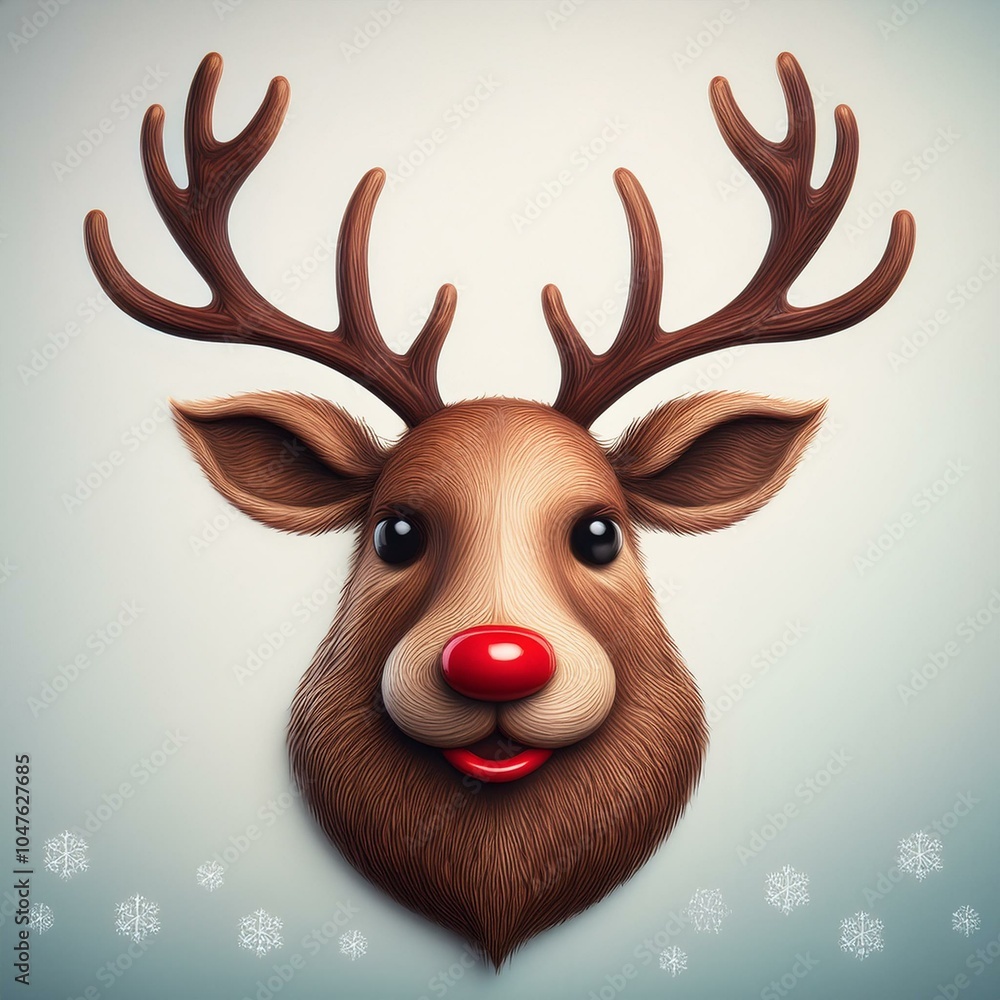 Merry Christmas with reindeer nose and antlers to use in invitations and greetings. Merry Christmas with reindeer nose and antlers to use in invitations and greetings.
