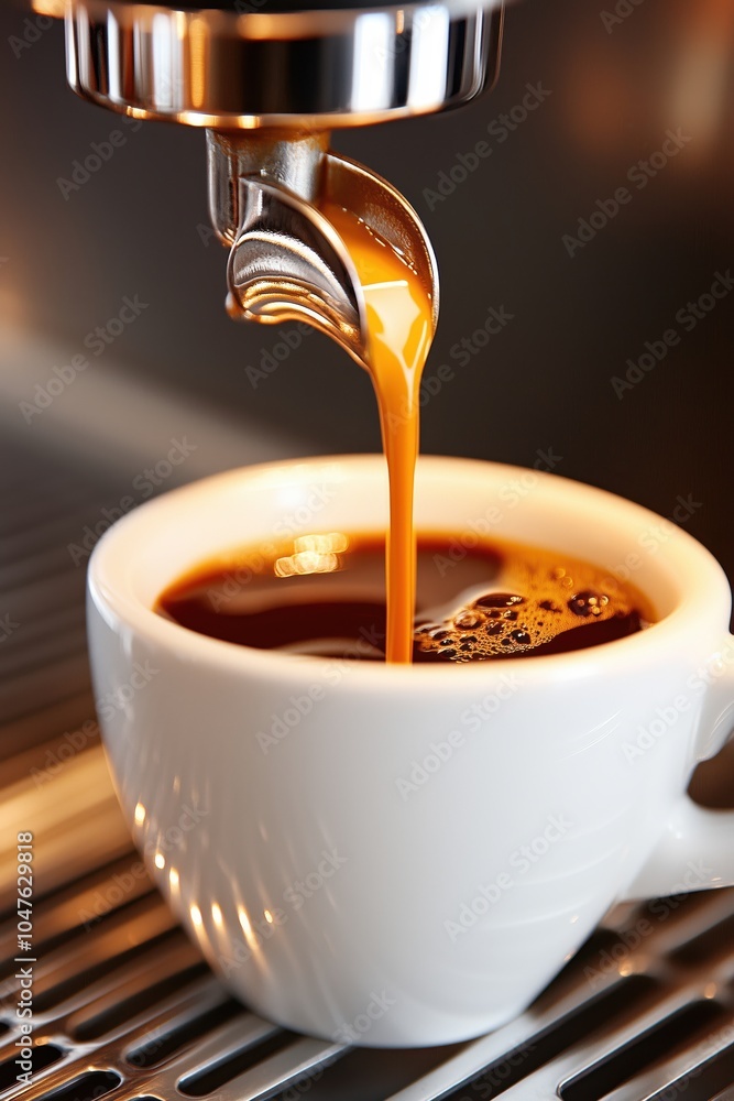Crafting the perfect cup of espresso at a bustling café in the early morning Crafting the perfect cup of espresso at a bustling café in the early morning